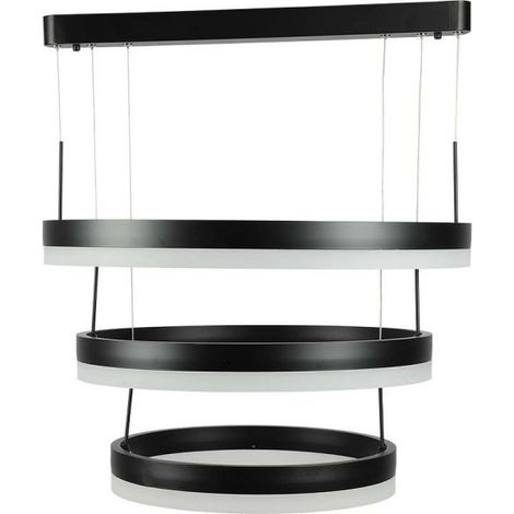 V-TAC VT-82-3-B lampadario led a sospensione ad anelli 86W in metallo con 3 cerchi colore nero luce 3000k dimmerabile - 213990 (1/5)