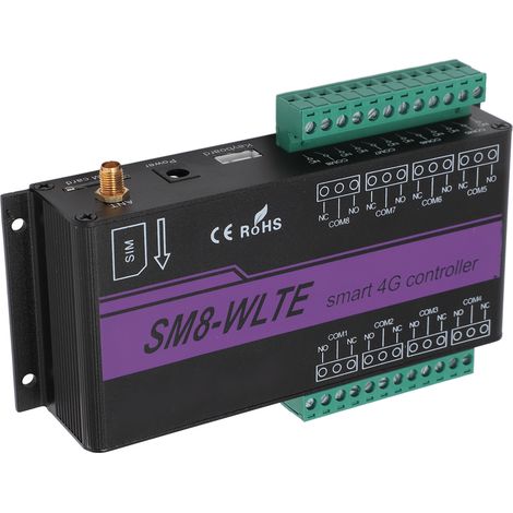 Automate de portail GSM 8 canaux, contrôleur d'accès par téléphone 4G, télécommande, commande de porte par SMS, sonde de température PT100, prise UE 100-240 V (1/5)