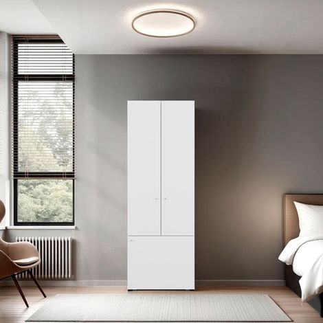 Tuhome Concept – Armoire haute 3 portes 4 étagères – 170 cm x 60 cm x 40,2 cm – Aggloméré et mélamine – Pour chambre ou entrée