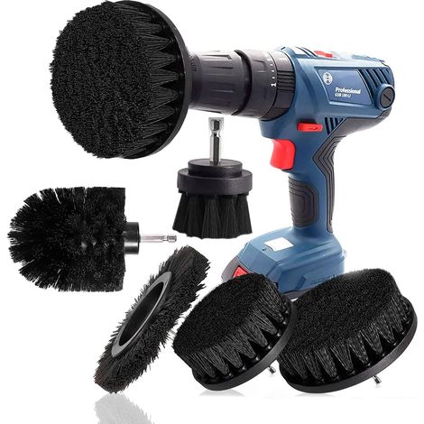 Brush attachment drill set 5 pieces drill brushes attachment cleaning brush rim brush scrubber cleaning brush kit for rims, bathtub, tiles, kitchen, car, sofa corners & grill (1/5)