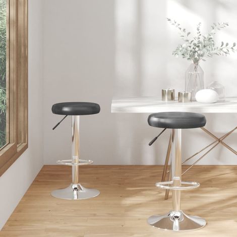 Barhocker 2 Stk. Schwarz Kunstleder