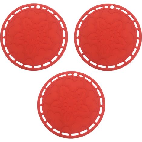 Sous-plat En Silicone Rond - Résistant À La Chaleur Jusqu'à 260 °C - Pour Plats Chauds Casseroles Et Poêles - Lot De 4 (1/5)