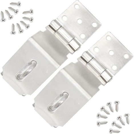 2x 90 Grad Scharniere Edelstahl Überfalle für Türen & Tore mit Schrauben