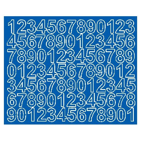 Numeri adesivi autoadesivi da 2,5 cm, blu opachi