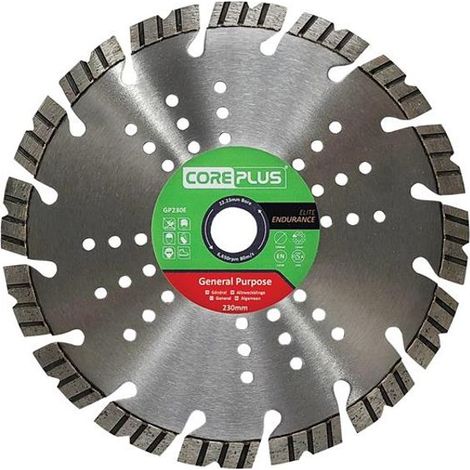 CorePlus GP230E Elite 230mm General-Purpose Diamond Cutting Blade for Versatile Construction and DIY Applications