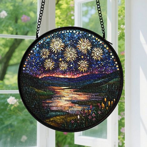 Capteur de soleil en vitrail - décoration spirituelle 15cm (1/4)