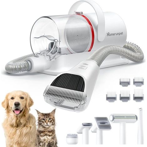 Homerunpet Aspirateur Poil de Chien,Ultrasilencieux & Super Aspirant Kit de Toilettage pour Animaux de Compagnie,Professionnel,1,85L (1/5)