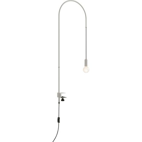 Zafferano - Lampada da Tavolo Filo con morsetto, Orientabile 200°, H152 cm, Metallo Verniciato Lampadina E27 max 60W inclusa - Bianca