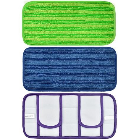 Lot de 3 Pads Compatibles Swiffer Sweeper - Têtes de Rechange à Fixation Velcro pour Balai Plat, Usage Sec et Humide, Nettoyage Polyvalent (1/4)