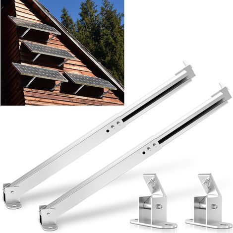 Einfeben – Support de panneau solaire réglable 38-68cm – Angle d'inclinaison 0-60° – Aluminium résistant aux intempéries – Installation rapide avec attaches inox (1/7)