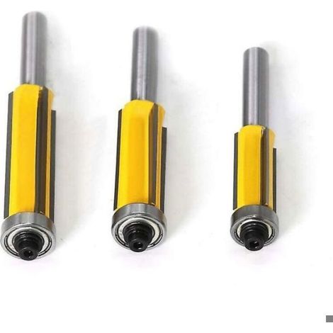 Fraise À Bois - Tige 8 mm - 4 Dents - Hauteur De Coupe 30 mm 40 mm 50 mm - Diamètre 14 mm 16 mm - Pour Routage Bois Et Stratifiés - Lot De 3 Pièces (1/5)