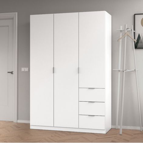 Guardaroba 3 Ante - Armadio Camera da Letto Bianco 52x135 cm (1/6)