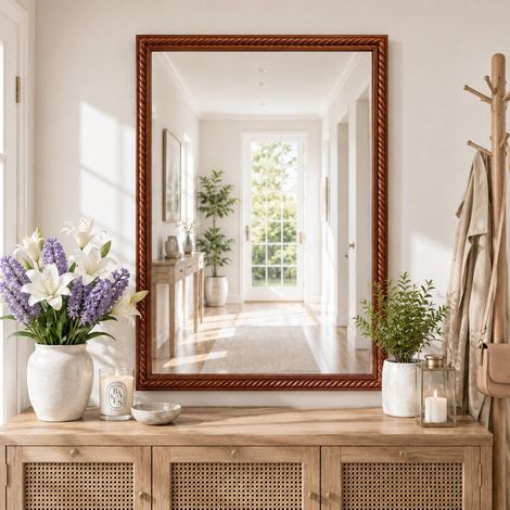 Miroir mural avec cadre rectangulaire en bois, 61 x 81 cm (1/5)