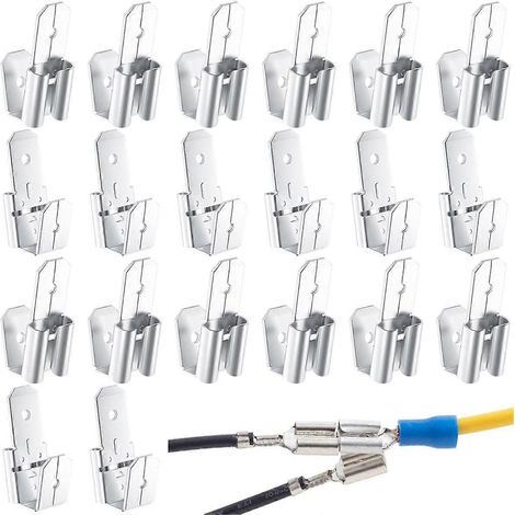 Connecteurs mâles doubles à fourche, kit d'assortiment de cosses à sertir femelles et mâles à 3 voies, argenté (1/4)