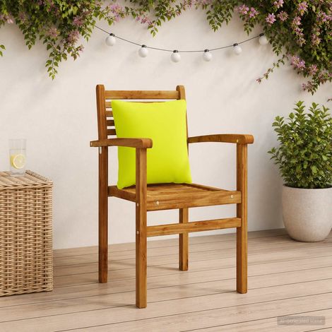 vidaXL Back Cushion PUTTEN 4 pcs 100% Polyester Bright Green (1/5)