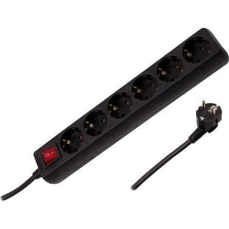 Ciabatta Multipla 6 Prese Tipo F Schuko 3m Nero (1/4)