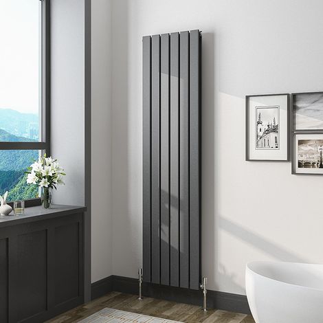 1600x408mm Vertical Tall Upright Central Radiators Double Anthracite Flat Panel Radiator