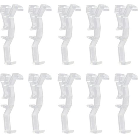 10 Pièces Attaches de Lambrequin, Attaches Transparentes cachées pour Stores horizontaux, Compatible Largeur 60 à 64 mm (1/5)