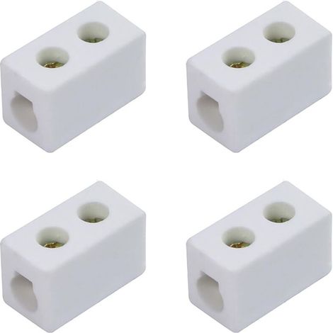 Bornier ceramico a 1 via, 30A 250V Connettori in porcellana ad alta temperatura con apertura di ingresso da 6mm per cavi elettrici e varie situazioni di cablaggio (4 pezzi) (1/5)