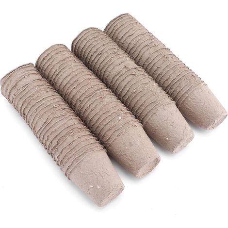 Lot de 100 pots en papier de tourbe de 6 cm, ronds et biodégradables, pour semis et jardin.