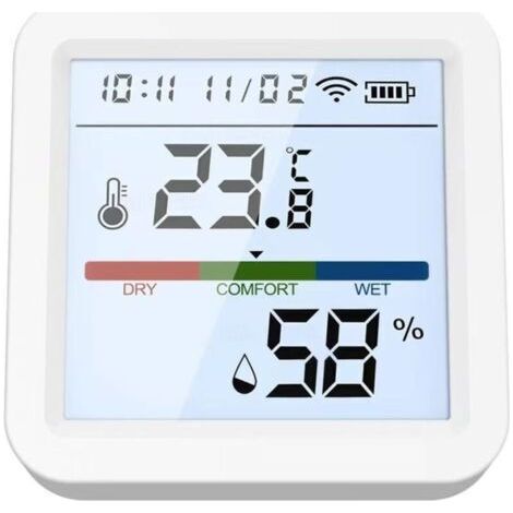 Hygromètre WiFi Tuya Smart Life pour la maison, capteur de température et d'humidité, thermomètre rétroéclairé, compatible avec Alexa et Google Assistant (1/4)