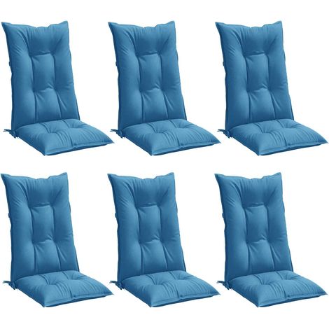 Maison Exclusive - Hochlehner-Auflagen 6 Stk. Melange Blau 120x50 (1/5)