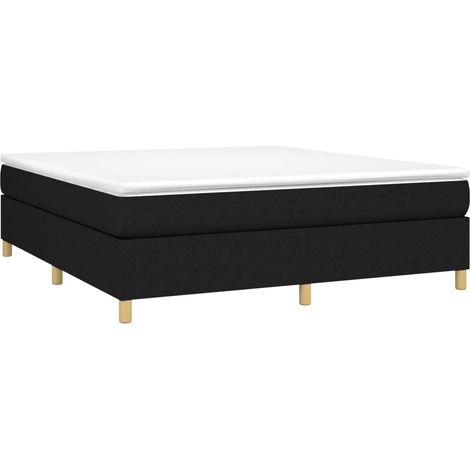 Estructura de cama con somier tela negro 180x200 cm vidaXL