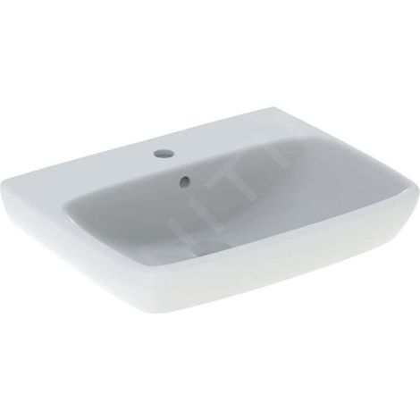 Geberit Selnova Square - Lavabo 600x460 mm, avec un trou de robinetterie, avec trop-plein, blanc 500.300.01.7 (1/2)