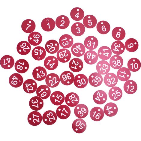 50 étiquettes numérotées (1 à 50) rouges pour l'élevage, l'apiculture et les produits de reproduction. (1/5)