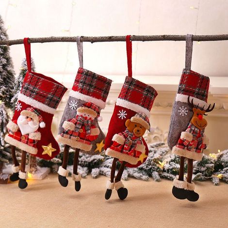IV Chaussettes de Noël Bas de Noël Bas suspendus Bas de Noël Booz Udones Sac cadeau Bonbons suspendus (1/5)
