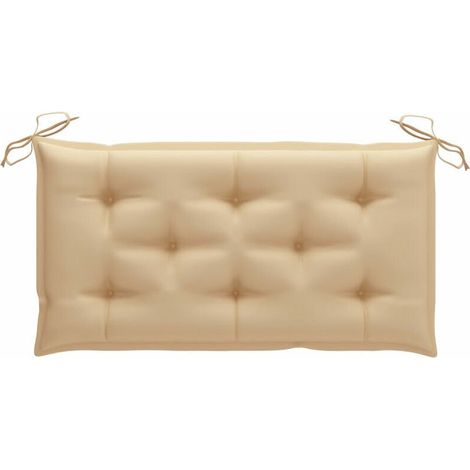Beige garden bench cushion, 100x50x7 cm, fabric (1/4)