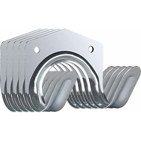 Lot de 5 crochets de garage galvanisés pour outils de rangement - Support mural robuste pour abris de jardin, atelier, ferme, entrepôt, établi, bureaux, fourchettes, pelles, râteaux, balais