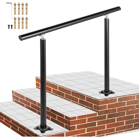 VEVOR Corrimano per Scale Esterne 3 Piedi, 34 Pollici Corrimano per Esterni, Ringhiera per Esterni Regolabile da 0 a 60 Gradi Corrimano per Scale Ringhiera per Esterni in Alluminio Nero per Giardino (1/5)