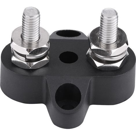 M6-Doppel-Pluspol-Stromverteiler-Klemmenblock, robust, 48 V, 2 Bolzen (1/5)