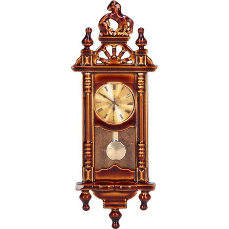 Horloge Miniature Vintage 1:12 pour Maison de Poupée en Bois Alliage Élégant Décoration (1/5)