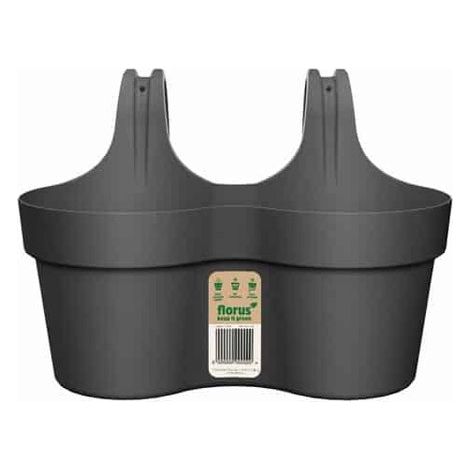 DUO DE POTS DE BALCON ANTHRACITE 30X30 CM - 1004630