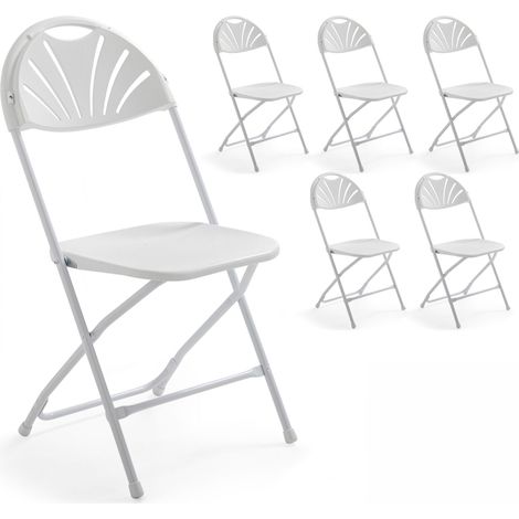 Chaise pliante x 6 blanche (1/5)