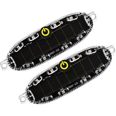 Lot de 2 feux de signalisation solaires LED clignotants sans fil pour voiture, moto et vélo, arrière, rouge et bleu clignotant.-AquaForge