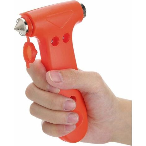Marteau de fenêtre de voiture 2 en 1 Marteau de sécurité de voiture Disjoncteur de ceinture de sécurité coupe-secours évasion outil de survie 2PCS (1/5)
