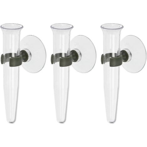 Vases à eau floraux à ventouses en 3 pièces avec 4 supports muraux en plastique de 0,6 pouce de diamètre intérieur (1/4)