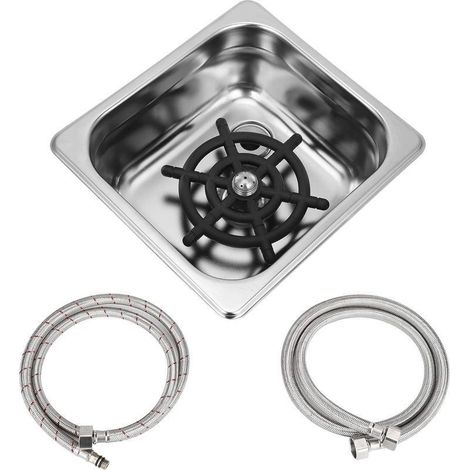 Lave Verre, G1/2 Rince Verre Evier Automatique, Nettoyeur de Tasses en Acier Inoxydable Avec Tuyau, Accessoire pour Évier, pour Bar Pub Café Restaurant (1/5)