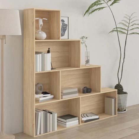 vidaXL Bücherregal Sonoma Eiche Holzwerkstoff 6 Regale