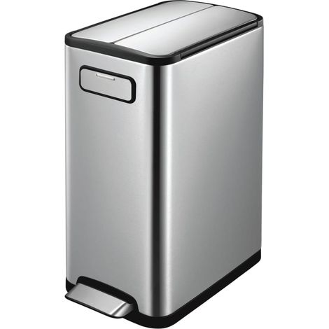 EKO - Poubelle à pédale tri sélectif Ecofly 20+20 litres - Stainless steel Plastic - inox mat (1/5)