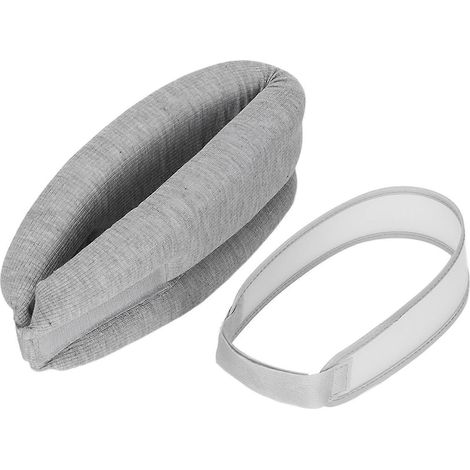 Support cervical souple en éponge avec sangle de fixation en PVC pour soulager les douleurs cervicales pendant le sommeil (gris) (1/5)