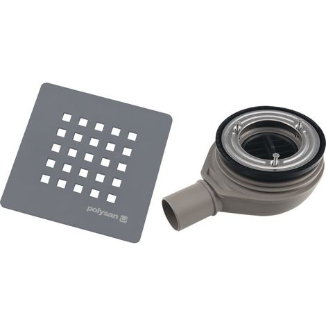 Bonde de receveur de douche TRENECA, dia. 90 mm, DN40, couvercle gris mat (1/3)