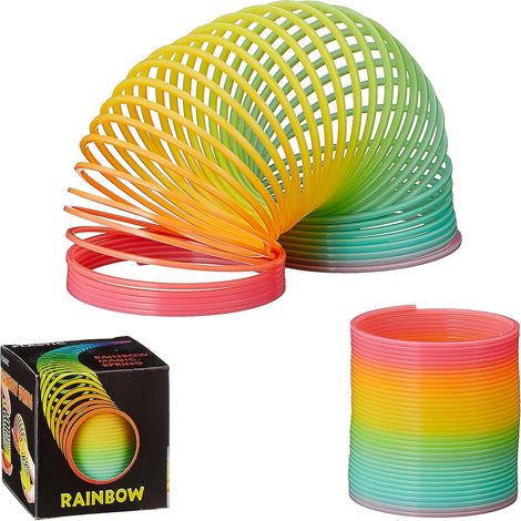 Regenbogenspirale – 1 Stück – Farbiger Kunststoff – Dynamische Lauffeder – Spielzeug für Haustiere und Freizeit – 70 x 65 mm (1/5)