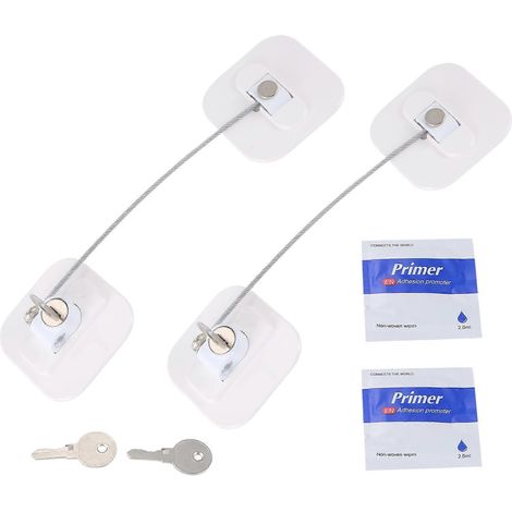 Verrou de réfrigérateur, mini Fridge verrou avec Key pour Adults, verrou pour a Fridge, armoire porte(blanc lot de 2) (1/5)