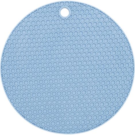 Rundes Gummi-Platzset, ungiftig, rutschfest, hitzebeständig, abwaschbar, isolierende Tischunterlage für Tassen und Schüsseln, blau, 15,5 cm/6,1 Zoll.