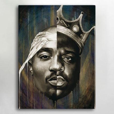 Toile / Peinture - 2Pac/Biggie - 40x30 cm - Toile (1/4)