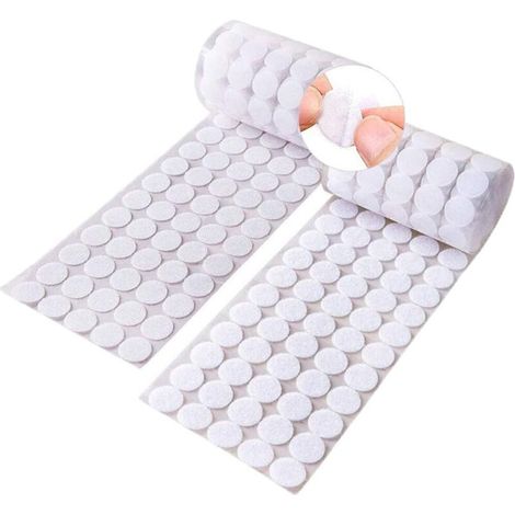 Ruban Autocollant Rond,300 Paires 20mm Double Face Adhésif Rond Blanc,600 Capsules Cercles avec Crochets et Boucles Auto-adhésifs,Monnaies Arrière Hook & Loop Pastille Adhésif (1/5)